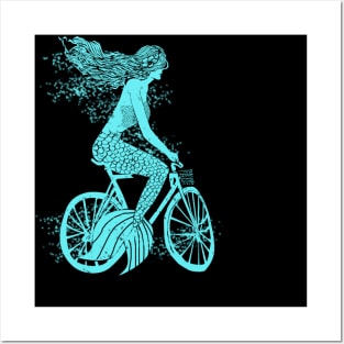 Mermaid on a Bike Posters and Art